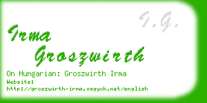 irma groszwirth business card